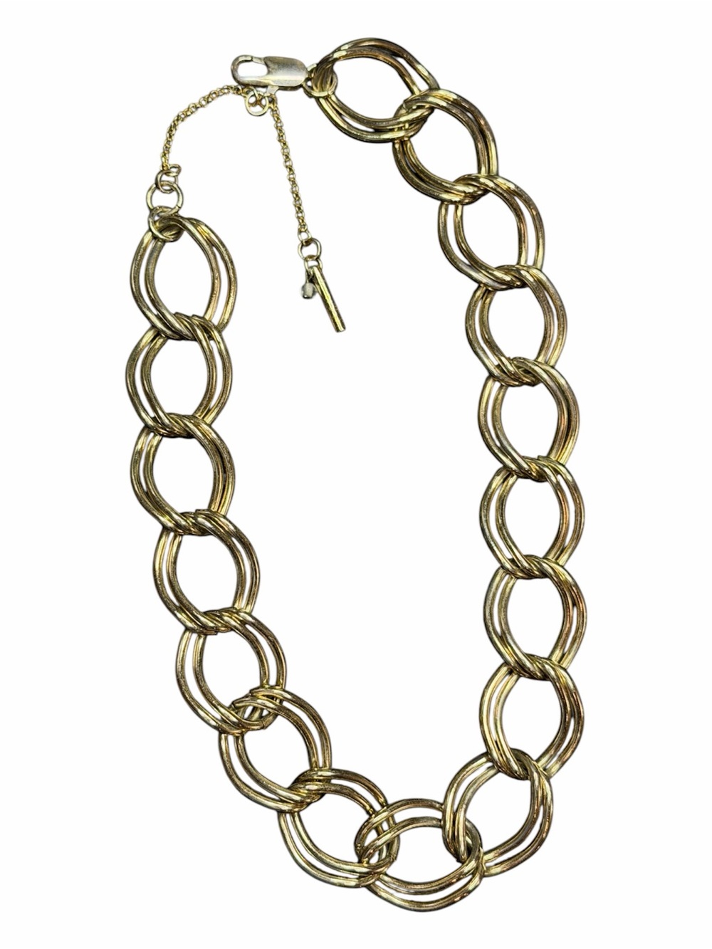 Vintage signed Kenneth Cole Gold-Link Statement Necklace